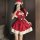 Sexy christmas costume outfit - festive holiday cosplay & anime-themed lingerie performance dress featuring santa hat, red dr...