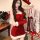 Sexy christmas lingerie dress - tight bodycon holiday outfit, naughty & cute festive costume for new year
