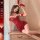 Sexy christmas lingerie set - red sparkly bunny girl outfit, cleavage-enhancing bodysuit & skirt for holiday cosplay