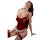 Sexy christmas lingerie set - sheer mesh bodysuit with underwire, naughty holiday costume for new year & halloween