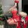 Sexy christmas mesh bodycon dress - red lace cut-out holiday party outfit for women