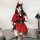 Sexy christmas party lingerie - naughty elf costume featuring red dress, black gloves, and devil horns, perfect for holiday p...