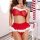 Sexy christmas party outfit - new years eve festive lingerie set for women featuring red and white fur trimmings, perfect for...