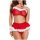 Sexy christmas party outfit - new years eve festive lingerie set for women featuring red and white festive design with fluffy...