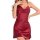 Sexy cross-back summer slip dress - womens trendy lace cami nightgown & lingerie set, elegant red satin design with plunging ...