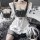 Sexy cute maid apron costume set - playful busty-looking role play outfit for small bust women, trendy home wear