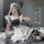Sexy cute maid apron costume set - playful busty-looking role play outfit for small bust women, trendy home wear