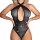 Sexy -style halter neck lingerie set – shiny mesh backless bodysuit for nightclub & stage wear