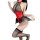 Sexy pu leather mesh bodysuit with halter neck & tulle skirt - lace-up corset style
