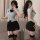 Sexy female police officer costume - role play uniform for women, featuring a tight skirt and secretary outfit with stockings...