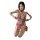 Sexy flight attendant costume set featuring stretchy role play lingerie with bra and skirt.