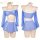 Sexy blue football cheerleader costume set with detachable skirt, perfect for cosplay and role play.