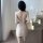 Sexy hot girl fashion lingerie slip dress with chain detail & high slit - bodycon mini dress for night out