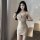 Sexy hot girl fashion lingerie slip dress with chain detail & high slit - bodycon mini dress for night out