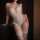 Sexy halter lace bodysuit with open-crotch design, romantic pure-yet-sensual lingerie set for women.