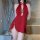 Sexy ice silk cheongsam lingerie set - busty pure-temptation nightclub outfit & seductive sleepwear