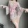 Sexy japanese-style lingerie sleepwear set - plus size kimono outfit for bedroom romance & seduction, featuring floral patter...
