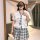 Sexy jk schoolgirl lingerie set - pure & tempting plus size uniform sleepwear outfit featuring a white blouse with plaid tie ...