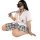 Sexy jk schoolgirl lingerie set - pure & tempting plus size uniform sleepwear outfit featuring a white blouse with a black ma...