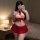Sexy jk uniform set - seductive bedroom lingerie & couples sleepwear outfit featuring a red pleated skirt and matching bralet...