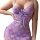 Sexy lace backless bodysuit set featuring sheer fabric with floral patterns, perfect for women seeking pure allure and elegan...