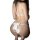 Woman wearing white lace bodysuit with rhinestones, back view showing sheer sensual lingerie set.