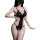 Sexy black lace bodysuit for women with sheer cut-outs and delicate straps, perfect for a seductive lingerie look.