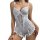 Sexy lace bodysuit for women featuring sheer backless design with intricate lace details, perfect for intimate wear.