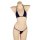 Sexy ice silk sheer bikini lingerie set for women – lace bondage bra and panty outfit in navy blue.