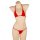 Red ice silk sheer bikini bra and panty lingerie set on mannequin.