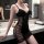 Sexy lace bralette with sheer mesh chemise set, perfect for seductive push-up sleepwear. ideal for women seeking elegant desi...