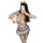 Sexy lace bralette and pleated mini skirt set for small bust, flirty jk outfit with cat ears, perfect no-remove date night en...