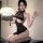 Sexy lace cheeky qipao sleepwear set featuring sheer mesh lingerie costume, provocative nightwear outfit for women.