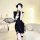 Sexy lace cheongsam lingerie set - sheer mesh role play sleepwear for women, passionate costume outfit featuring elegant blac...