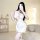 Sexy lace cheongsam lingerie set featuring sheer mesh design, perfect for role play and passionate costume outfits.