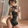 Sexy lace cheongsam lingerie set featuring sheer mesh design, perfect for role play and seductive sleepwear outfits.