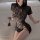 Sexy lace cheongsam lingerie set featuring sheer split design, elegant sheer fabric, perfect for erotic sleepwear and temptat...
