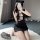 Sexy lace cheongsam lingerie set - vintage openwork split sleep dress for women, no-remove temptation nightwear