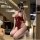 Sexy lace cheongsam lingerie set - high-waist cut-out halter dress with side slit, seductive costume outfit for adults