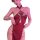 Sexy lace cheongsam lingerie set featuring high-waist cut-out halter dress with side slit, elegant and seductive costume outf...