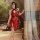 Sexy lace cheongsam nightgown with sheer cut-out design and split robe for role play and lingerie outfits.