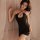Sexy black halter neck dress with cut-out design, perfect for nightclub or cosplay outfits.
