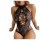 Sexy lace bodysuit featuring intricate cut-outs and ties, offering sheer allure and elegant design.