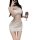 Woman in white lace bodycon nightgown holding wine glass, elegant seductive sleepwear set by qqny.