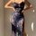 Sexy lace embroidered halter bodysuit set featuring sheer design with intricate floral patterns, perfect for women seeking el...