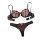 Sheer black lace lingerie set with red floral embroidery, featuring a bra and matching panties for women.