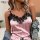 Sexy lace design, elegant pink striped sleepwear set with delicate lace details, perfect for womens nightwear and robe outfit...