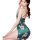Sexy lace sheer mesh short dress with deep v-neck and starry floral print, perfect for seductive sleepwear.