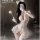 Sexy lace lingerie set featuring sheer maid costume with open-crotch design, bunny girl outfit for adults.