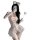 Sexy lace lingerie set featuring sheer maid costume with open-crotch design, bunny girl outfit for adults.